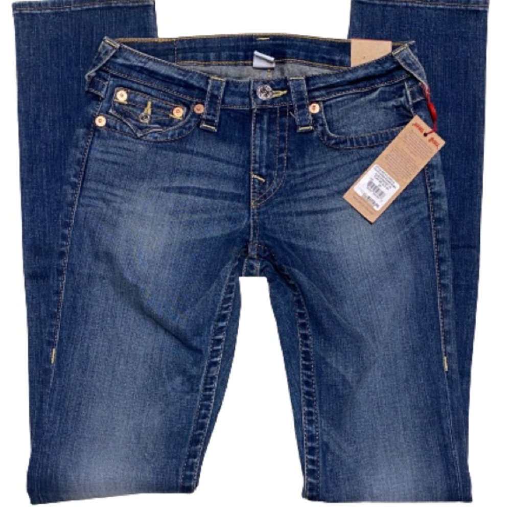 NWT True Religion Slim Straight Medium Wash - size 27x33